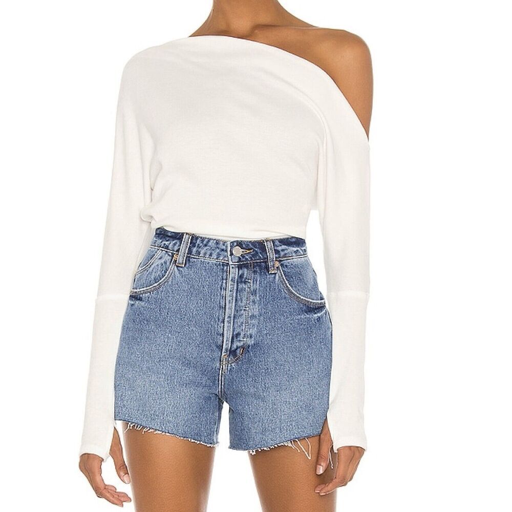 We The Free Off-Shoulder White Long Sleeve Top